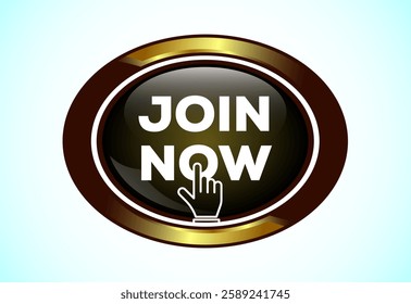 Join now button design illustration, Join now icon suitable for mobile app, and website UI design