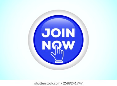 Join now button design illustration, Join now icon suitable for mobile app, and website UI design