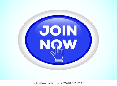 Join now button design illustration, Join now icon suitable for mobile app, and website UI design