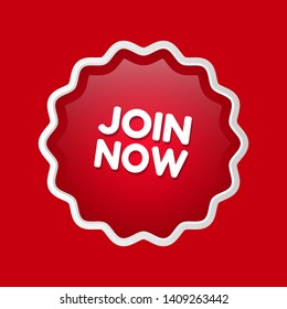 join now button with glossy effect. 