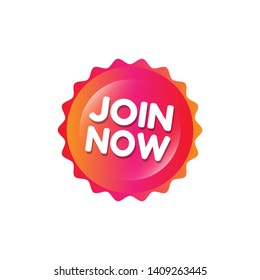 join now button with glossy effect. 