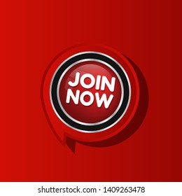 join now button with glossy effect. 