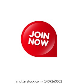 join now button with glossy effect. 