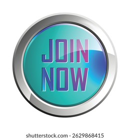 join now button isolated. 3D illustration.