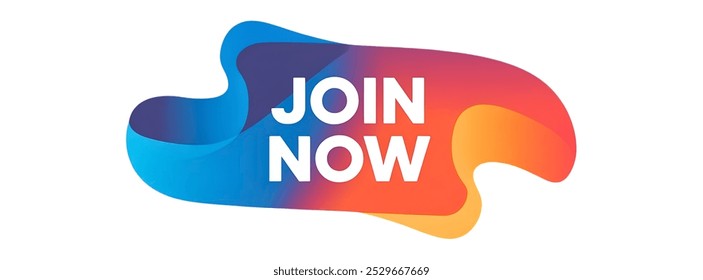 JOIN NOW creative banner,minimalistic flat vector illustration,plain background