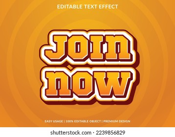 join now editable text effect template use for business logo and brand