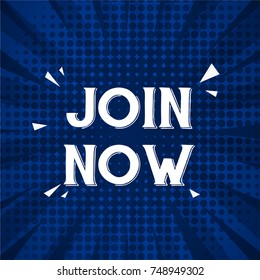 join now greeting card background with retro concept desgin vector eps 10