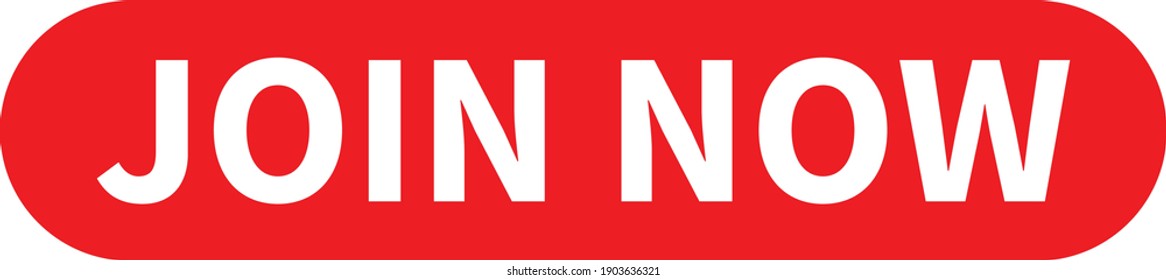 join now icon on white background. flat style. join now sing. red join now button. join us now web button.