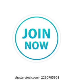 Join Now label banner. Modern banner Join Now. Web template for promotion. Web button. Join Now web button - rounded active banner UI element with text. Vector illustration