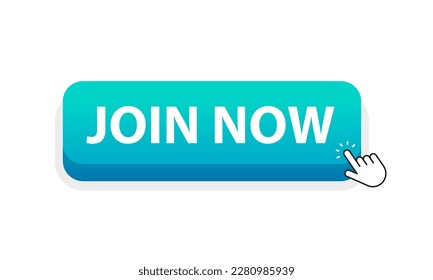 Join Now label banner. Modern banner Join Now. Web template for promotion. Web button. Join Now web button - rounded active banner UI element with text. Vector illustration