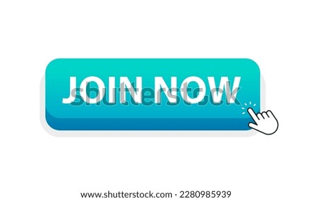 Join Now label banner. Modern banner Join Now. Web template for promotion. Web button. Join Now web button - rounded active banner UI element with text. Vector illustration