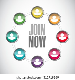 Join Now people connections sign concept illustration design graphic