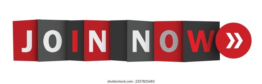 JOIN NOW red and gray vector web button