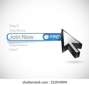 Join Now search bar sign concept illustration design graphic