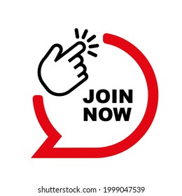 join now sign on white background