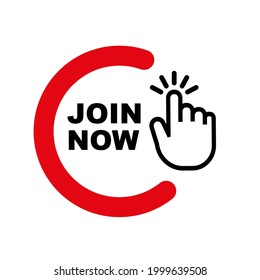 join now sign on white background