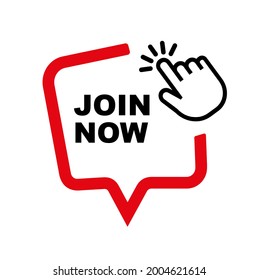 join now sign on white background