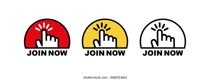 join now sign on white background