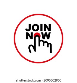 join now sign on white background