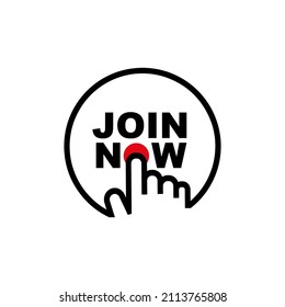 join now sign on white background