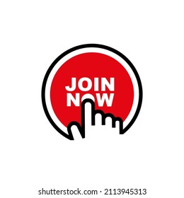 join now sign on white background