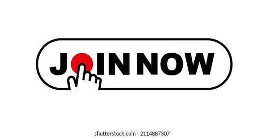 join now sign on white background