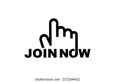 join now sign on white background
