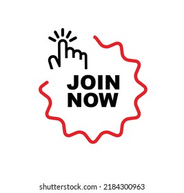 join now sign on white background