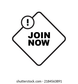 join now sign on white background