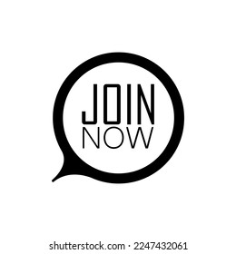 join now sign on white background