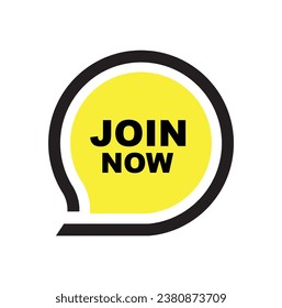 join now sign on white background