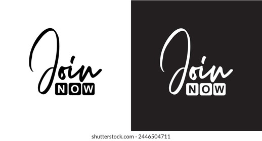 join now sign on white background