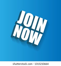 join now sign,label. join now 3D text with shadow. join now tag sign,banner
