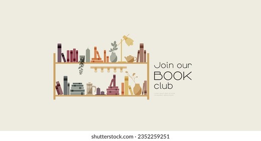 Join our book club. Modern color banner.