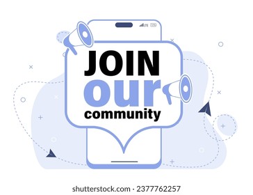 Join our community. Vector illustration for Referral program.