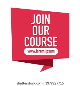 join our course red banner on white background