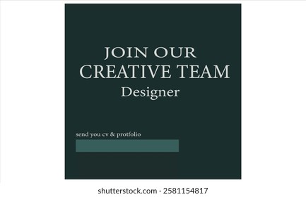 JOIN OUR CREATIVE TEAM", and the position mentioned is "Designer".