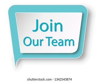 Join our team Banner, Badge, icon, logo isolated on white background in paper cut style. Vector illustrations.