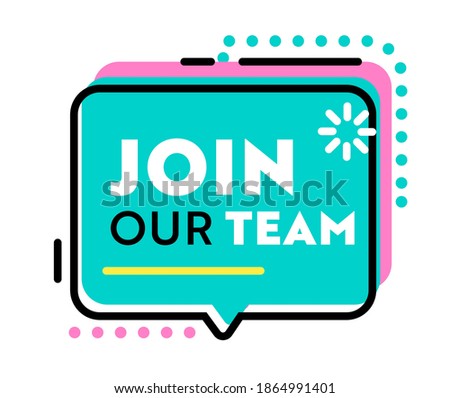 Join Our Team Banner for Job Hiring Agency with Abstract Pattern and Speech Bubble on White Background. Headhunting and Human Resource, Invite for Teamwork, Business Concept. Vector Illustration