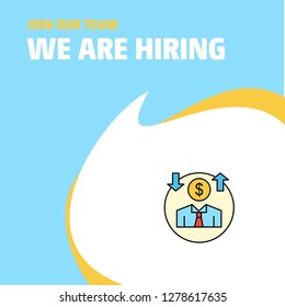 Join Our Team. Busienss Company Avatar  We Are Hiring Poster Callout Design. Vector background