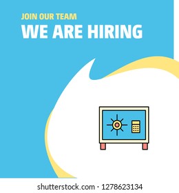 Join Our Team. Busienss Company Locker We Are Hiring Poster Callout Design. Vector background