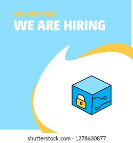 Join Our Team. Busienss Company Cube  We Are Hiring Poster Callout Design. Vector background
