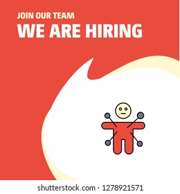 Join Our Team. Busienss Company Magic doll We Are Hiring Poster Callout Design. Vector background