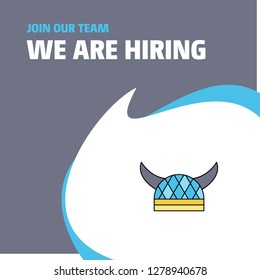 Join Our Team. Busienss Company Helmet We Are Hiring Poster Callout Design. Vector background