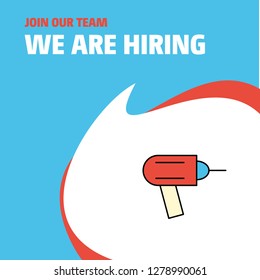 Join Our Team. Busienss Company Drill  We Are Hiring Poster Callout Design. Vector background