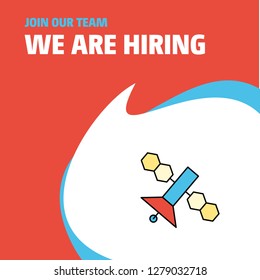 Join Our Team. Busienss Company Satellite  We Are Hiring Poster Callout Design. Vector background