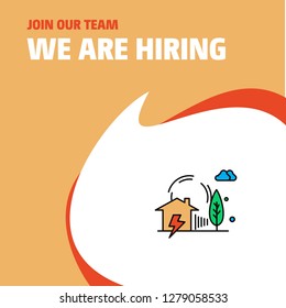 Join Our Team. Busienss Company Electric power We Are Hiring Poster Callout Design. Vector background