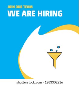 Join Our Team. Busienss Company Test tube  We Are Hiring Poster Callout Design. Vector background