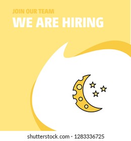 Join Our Team. Busienss Company Crescent and stars We Are Hiring Poster Callout Design. Vector background