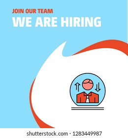 Join Our Team. Busienss Company Avatar We Are Hiring Poster Callout Design. Vector background